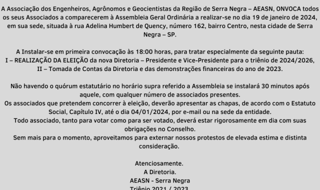 Assembleia Geral Ordinária 